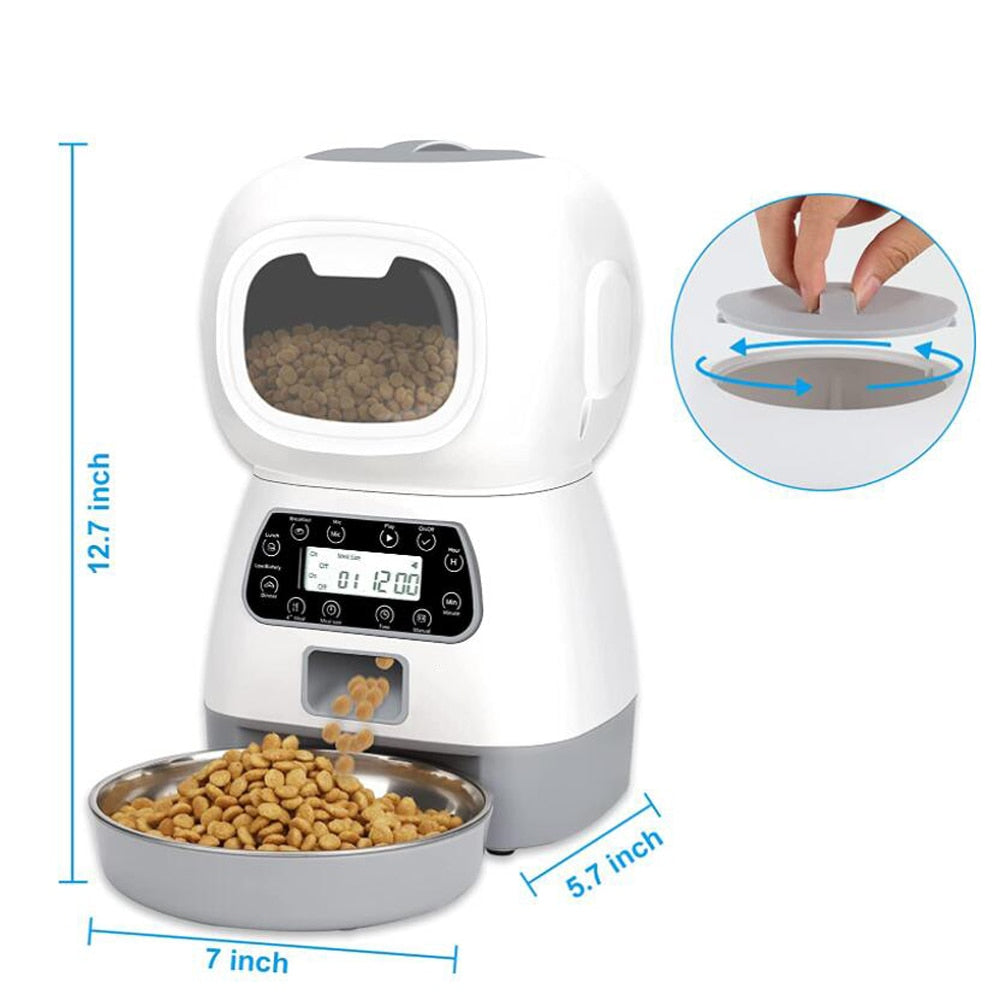 3.5L Automatic Pet Feeder Smart Food Dispenser For Cats Dogs Timer Stainless Steel Bowl Auto Dog Cat Pet Feeding Pet Supplies