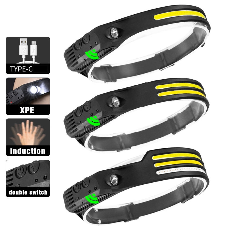 LED Stirnlampe mit 10 verschiedenen Modis USB aufladbar.