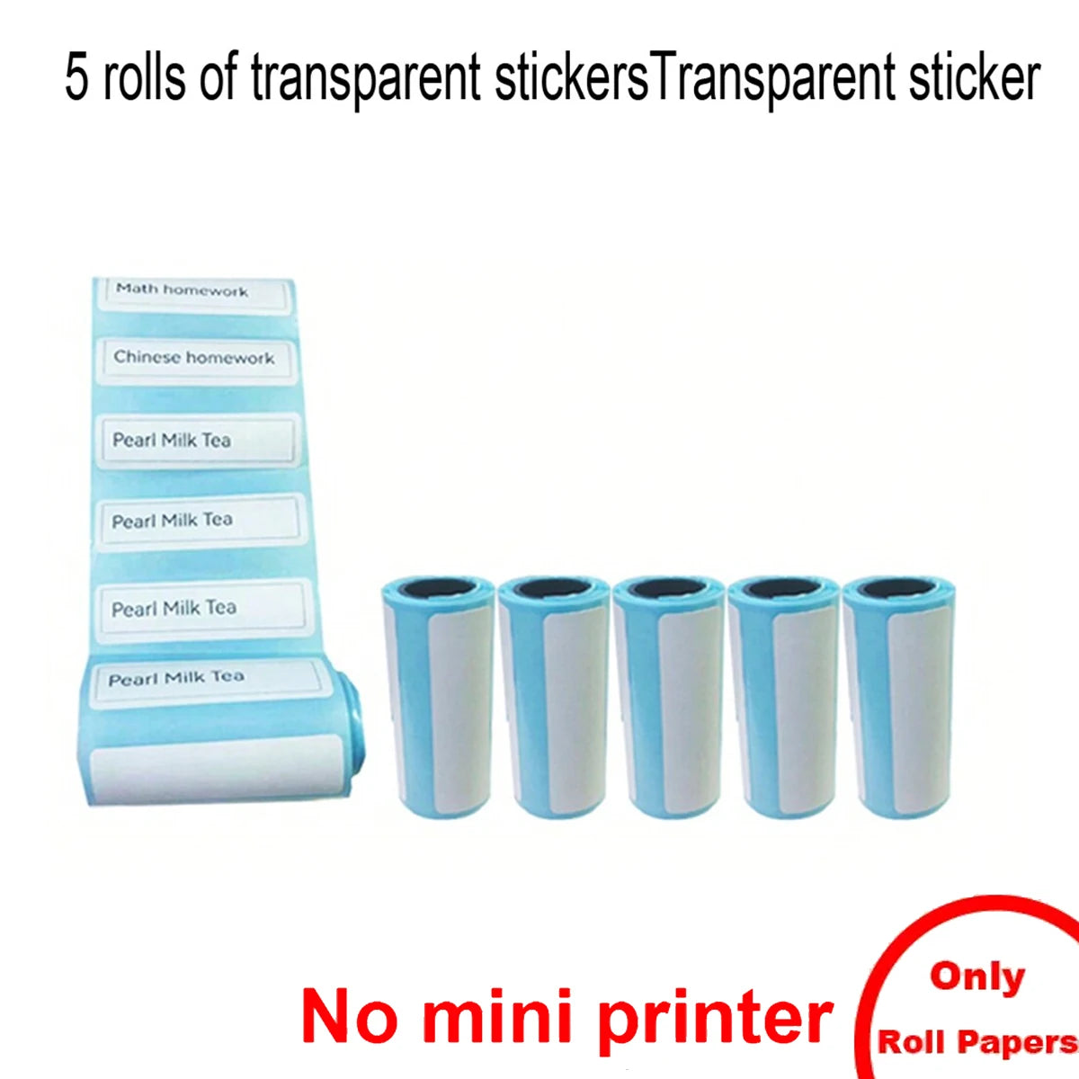 Mini Portabl Printer Inkless Sticker Maker, Free Cut Small Pocket Printer, Portable Thermal Printer for Photo Journal Notes Memo