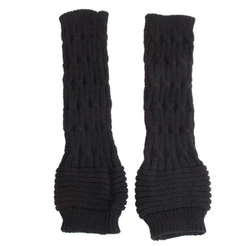 Women's Knitted Long Hand Gloves Warm Embroidered Winter Gloves Fingerless Gloves For Women Girl Guantes Invierno Mujer Luvas