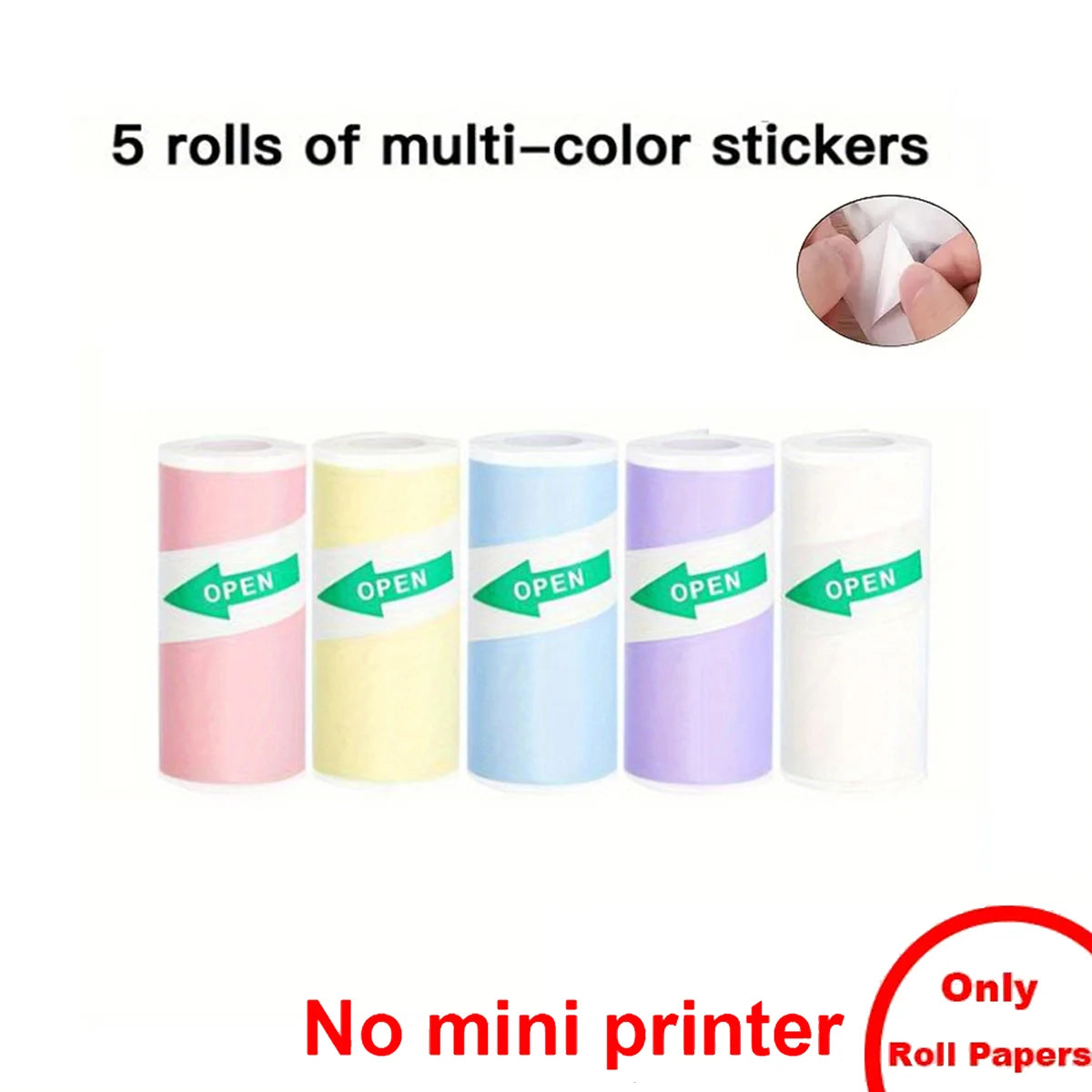 Mini Portabl Printer Inkless Sticker Maker, Free Cut Small Pocket Printer, Portable Thermal Printer for Photo Journal Notes Memo