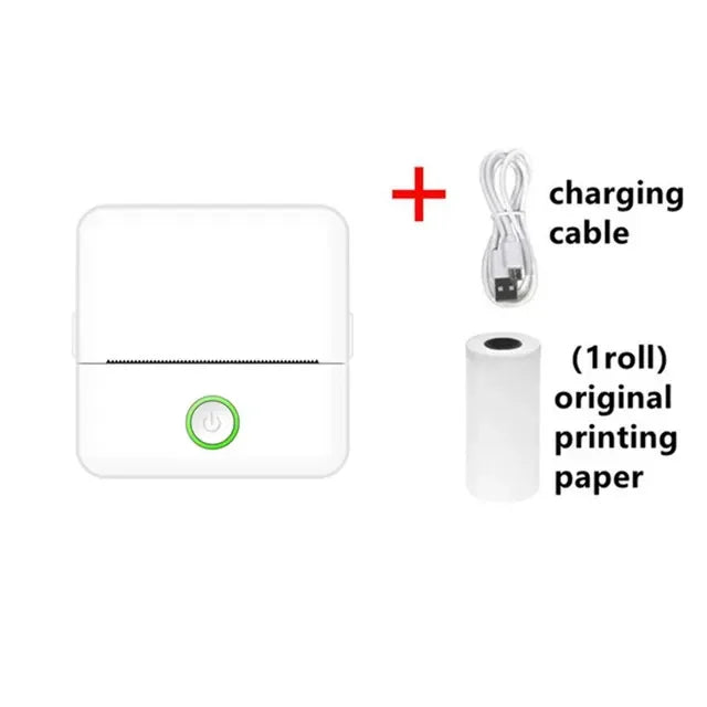 Mini Portabl Printer Inkless Sticker Maker, Free Cut Small Pocket Printer, Portable Thermal Printer for Photo Journal Notes Memo